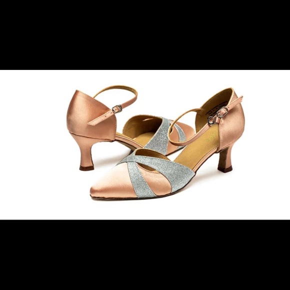 Salsa/Latin indoor dance shoes beige size 9 - Picture 8 of 11